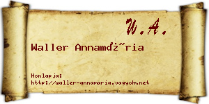 Waller Annamária névjegykártya